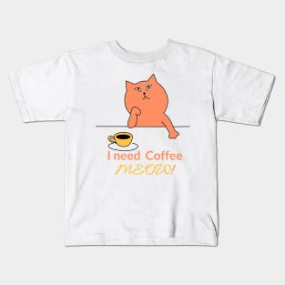 Cats Drinking Coffee - A Funny Art That Will Make You Smile Kids T-Shirt